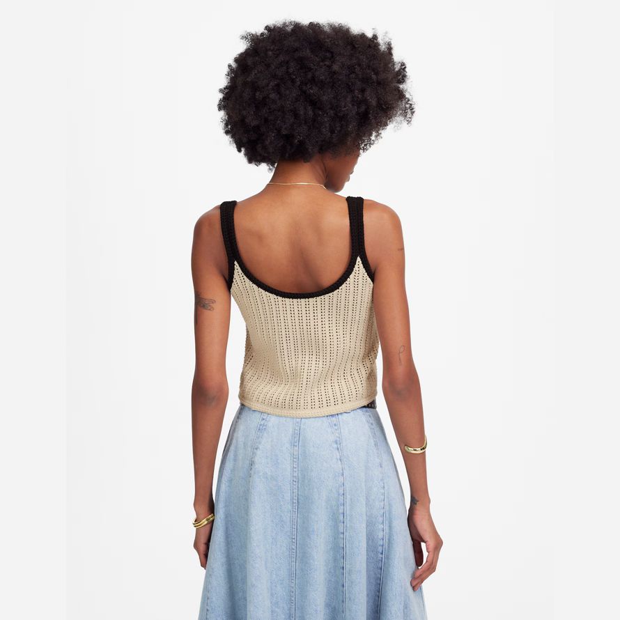 damen madewell Öffnen stich pullover tank beige