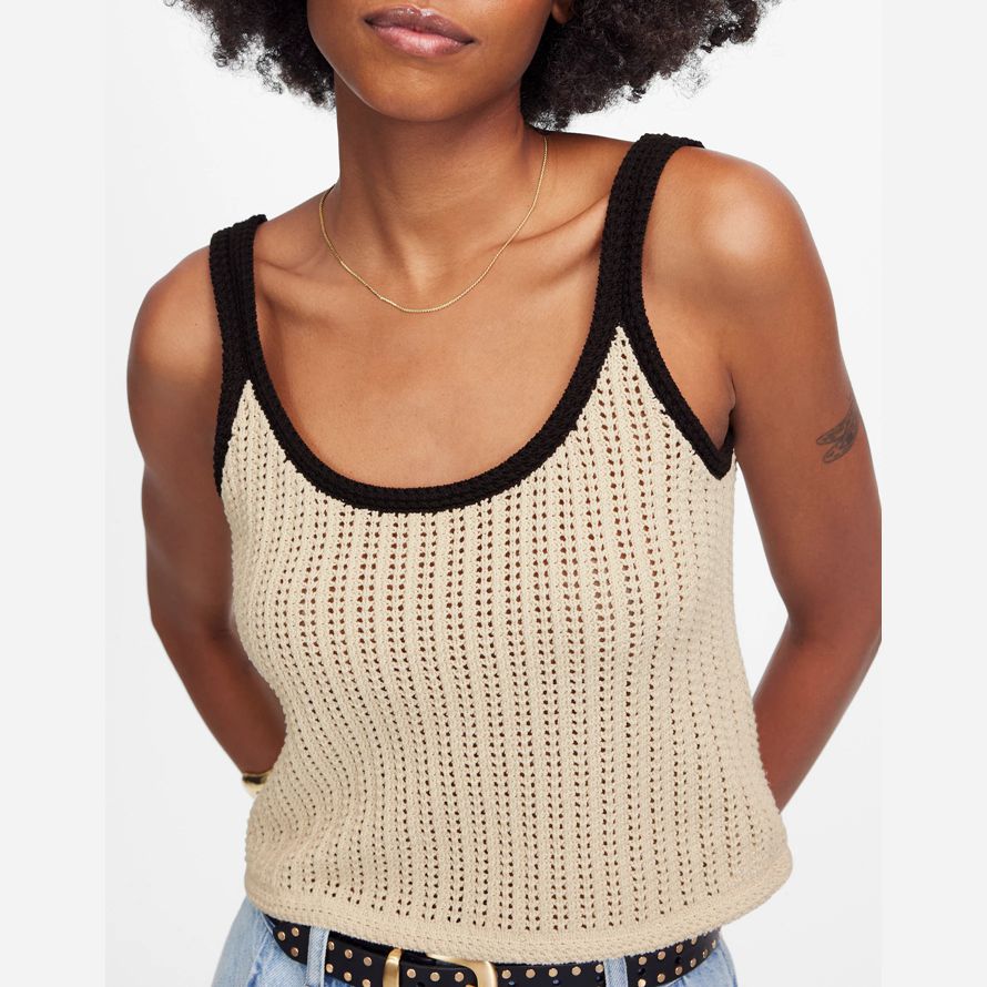 damen madewell Öffnen stich pullover tank beige