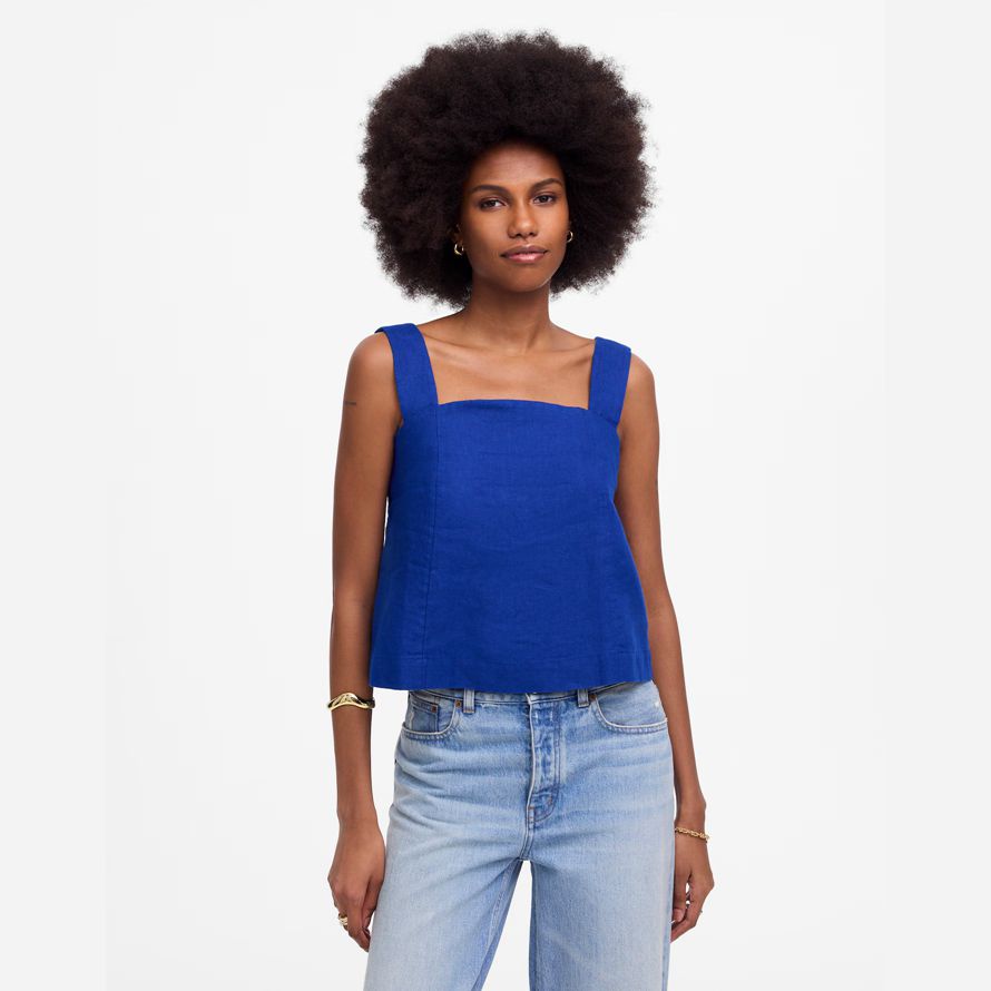 blau madewell womens curved-neck shell tank