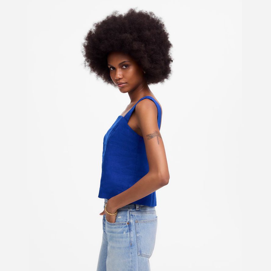 blau madewell womens curved-neck shell tank
