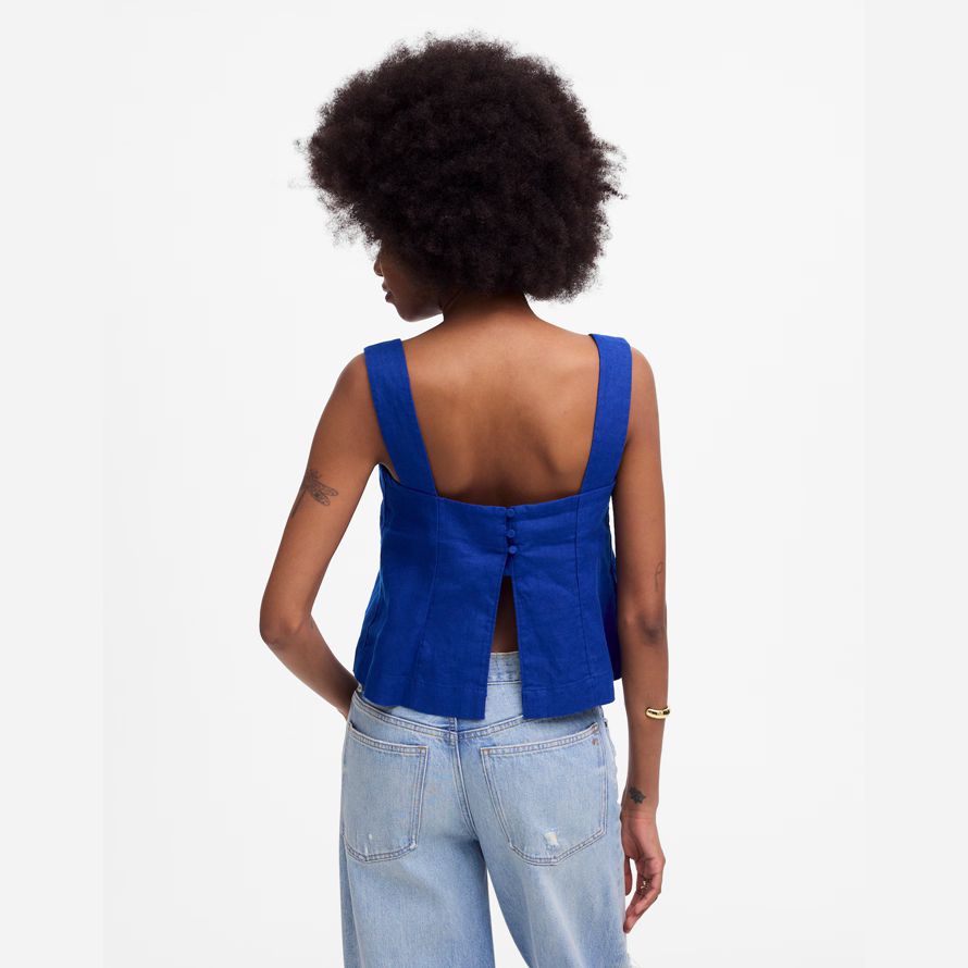 blau madewell womens curved-neck shell tank