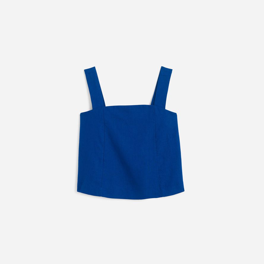 blau madewell womens curved-neck shell tank