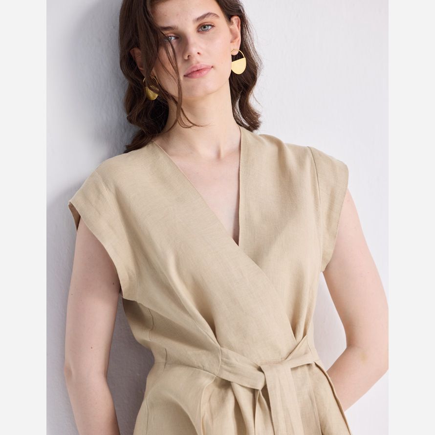 beige damen madewell reistorᆴ power-moves hanf kurzarm top